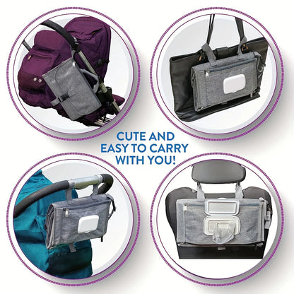 Change & Go: Portable Baby Changing Mat with Wipes Dispenser & Waterproof Pouch